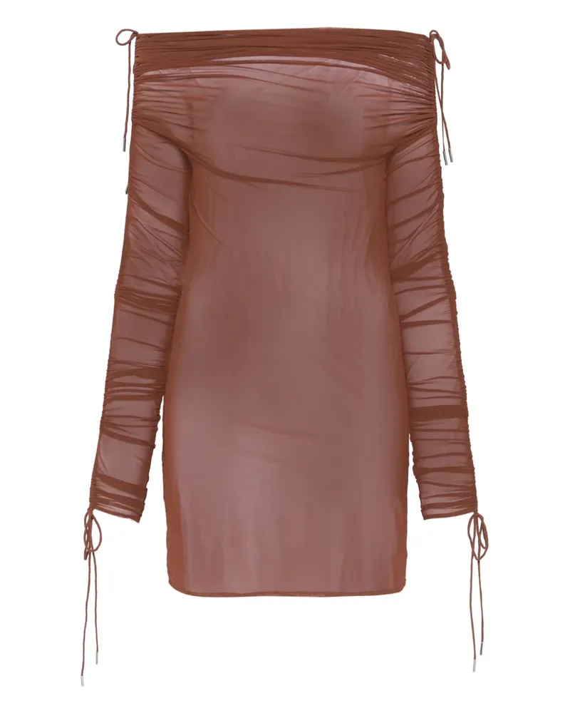 ATLEIN Schulterfreies Minikleid - Braun Braun