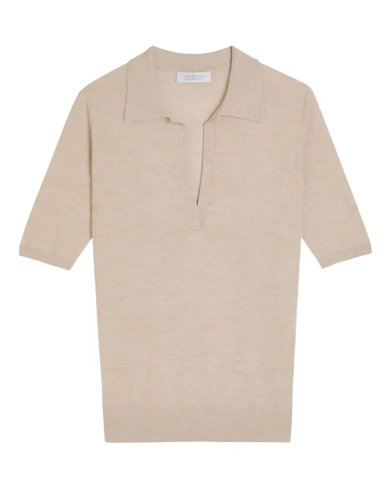 Gabriela Hearst Frank short-sleeve polo top - Nude Nude