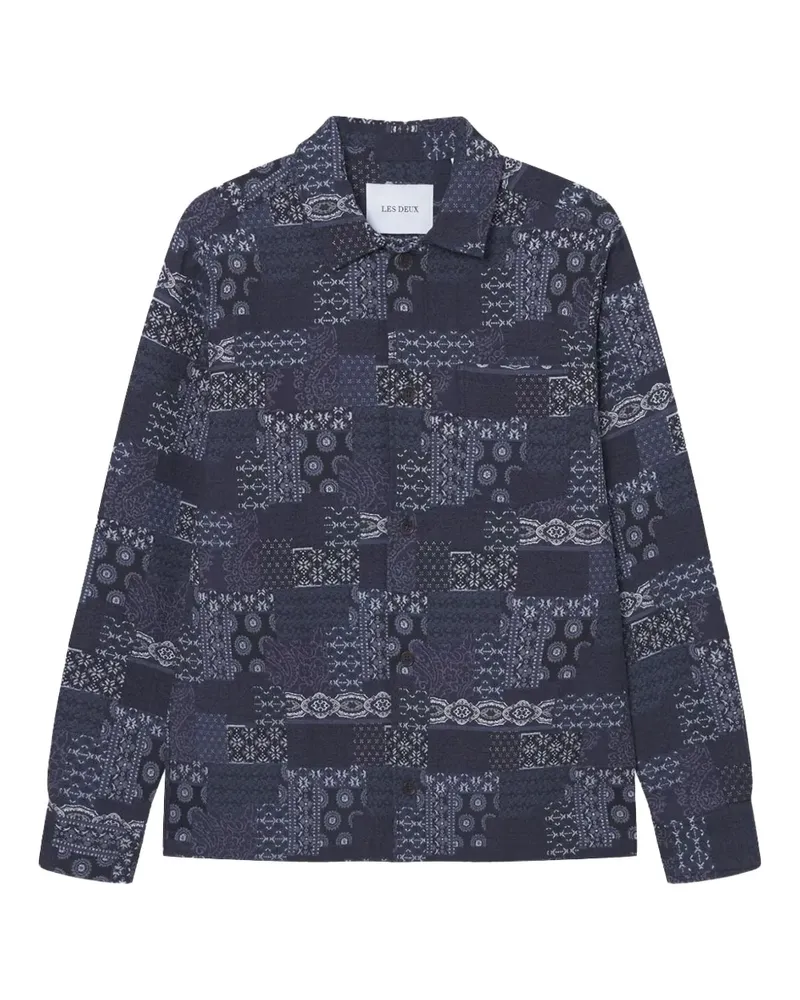 LES DEUX Hemd mit Print - Blau Blau