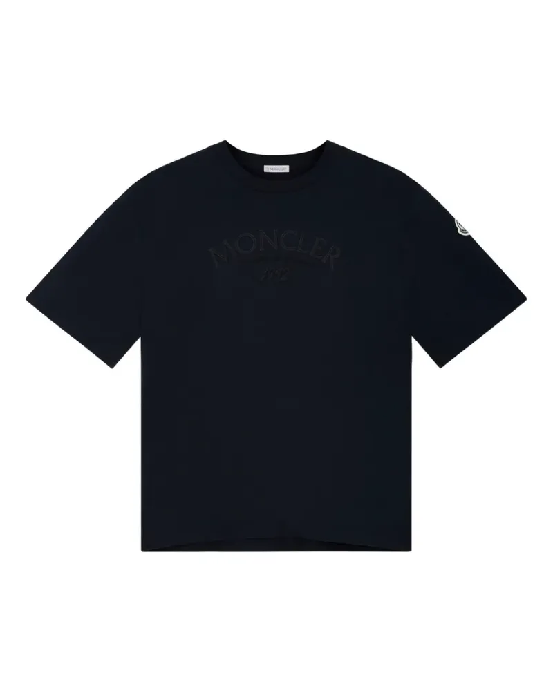 Moncler T-Shirt mit Logo-Stickerei - Blau Blau