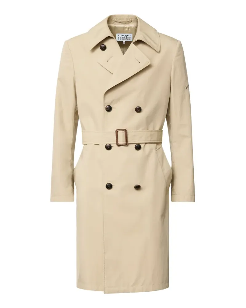 Maison Margiela double-breasted belted cotton trench coat - Nude Nude