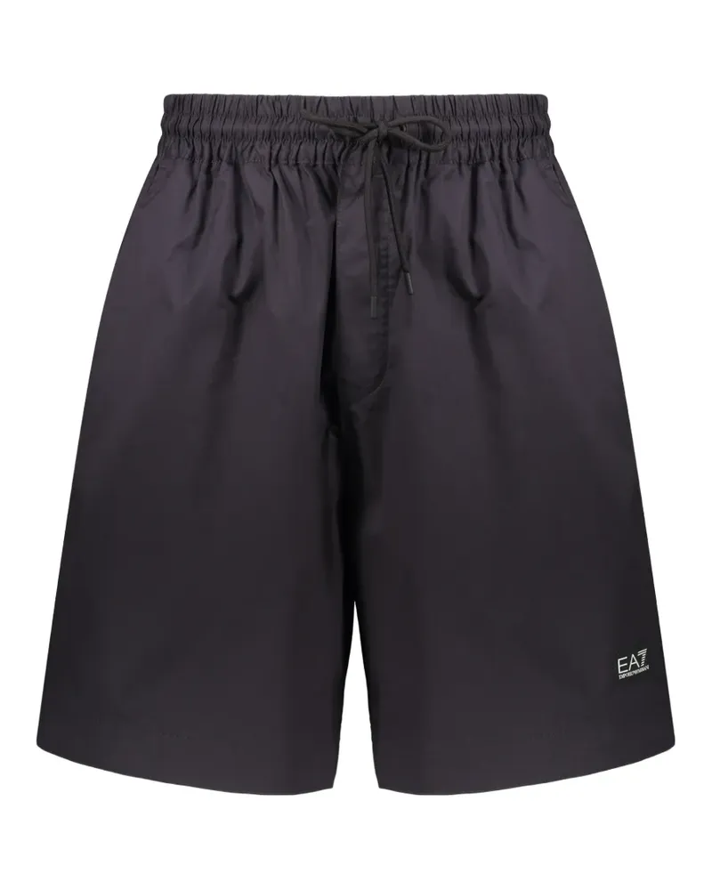 EA7 drawstring-waist logo-patch shorts - Schwarz Schwarz