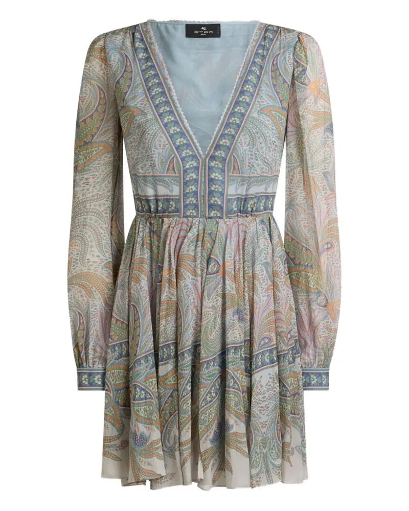 Etro Minikleid mit Print - Grau Grau
