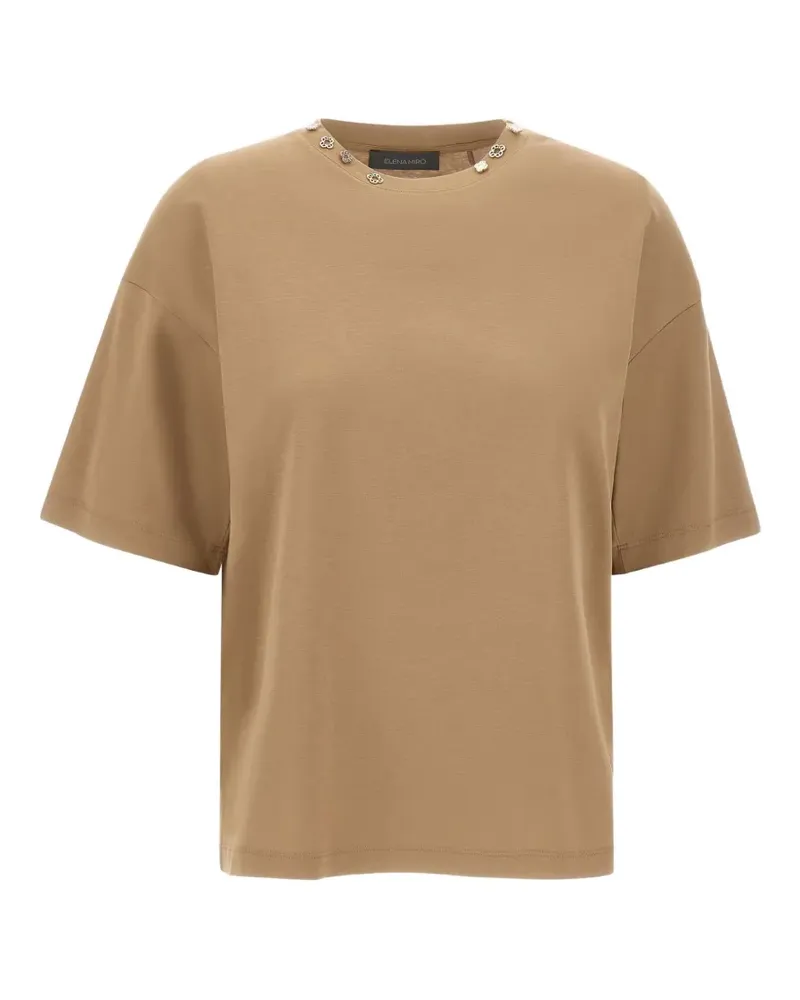 Elena Mirò T-Shirt mit Anhänger - Nude Nude