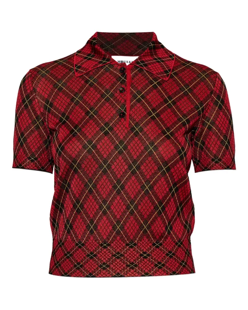 Alexander McQueen argyle button polo top - Rot Rot