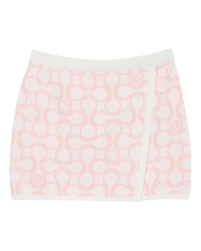 Casablanca Paris geometric print wrap skirt - Weiß Weiß
