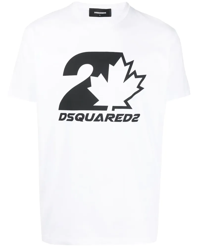 Dsquared2 T-Shirt mit Logo-Print - Weiß Weiß