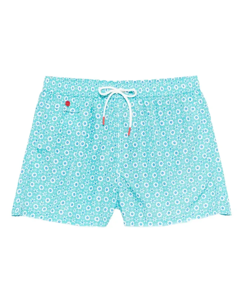 Kiton floral print swim shorts - Blau Blau