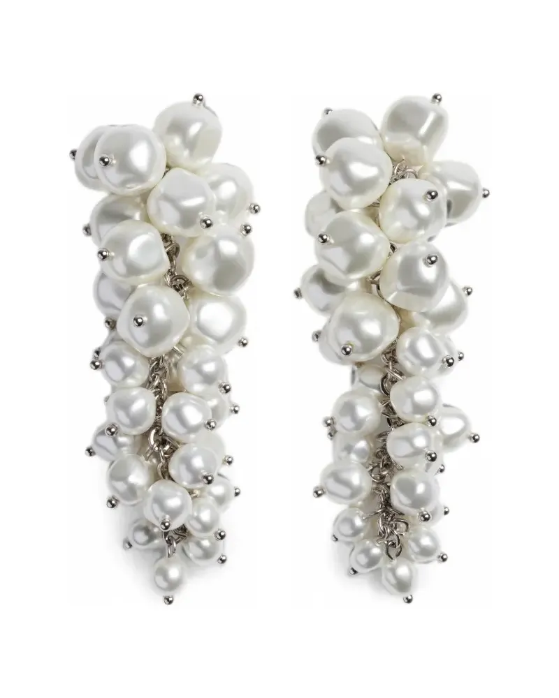 Simone Rocha pearl-cluster drip earrings - Weiß Weiß
