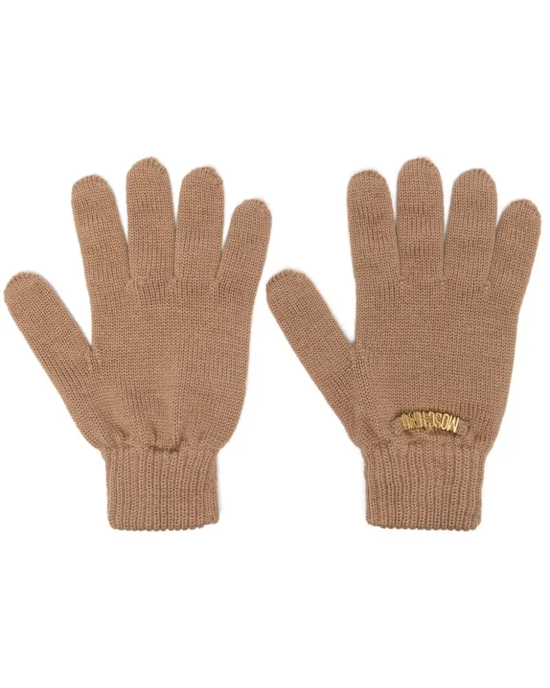 Moschino Handschuhe mit Logo - Nude Nude