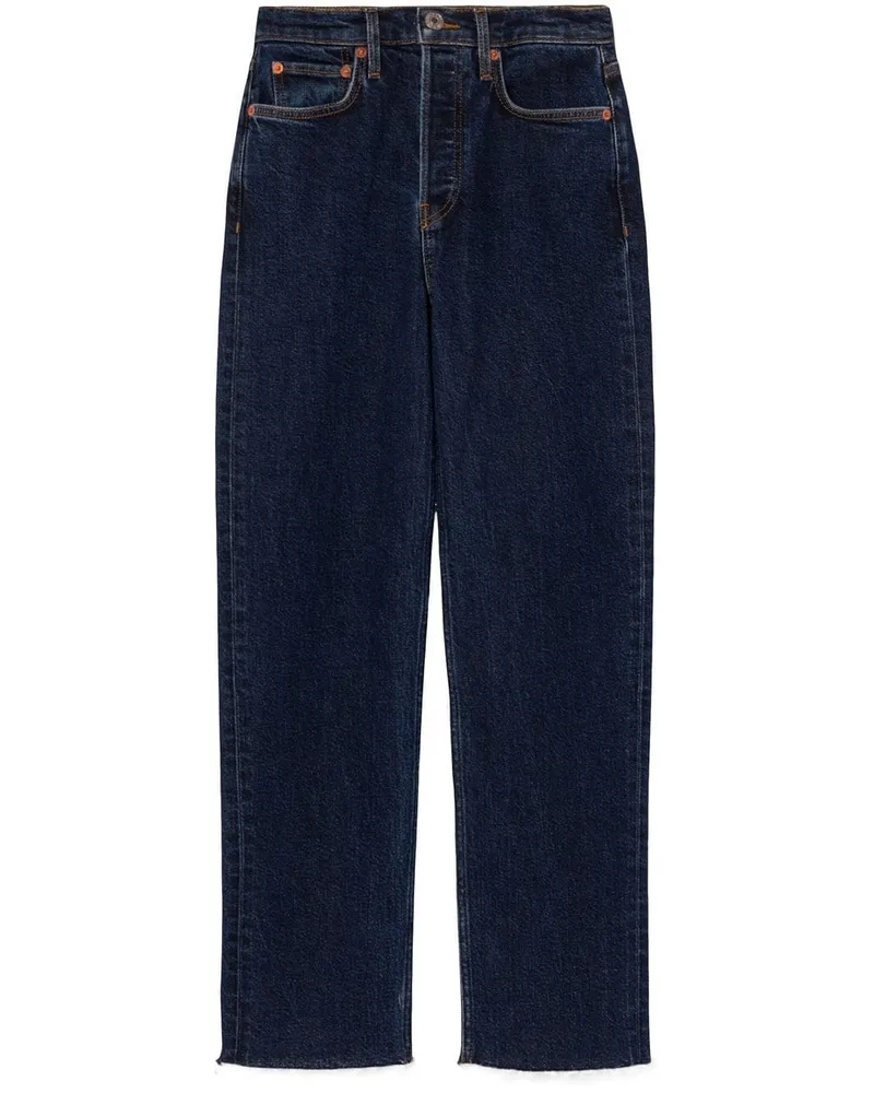 RE/DONE Halbhohe 70s Stove Pipe Jeans Blau