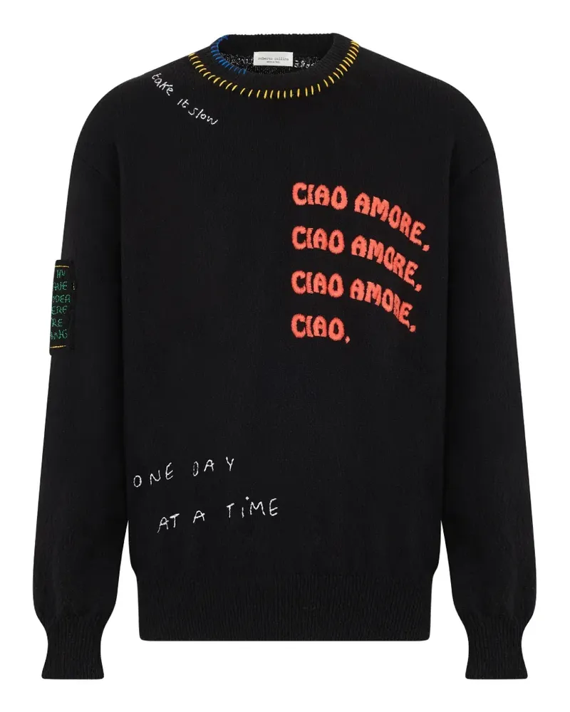 Roberto Collina Ciao Amore embroidered sweater - Schwarz Schwarz