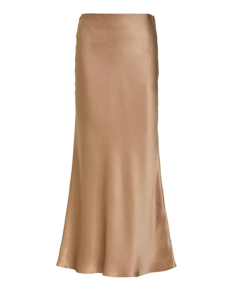 Gabriela Hearst maxi satin-finish skirt - Braun Braun