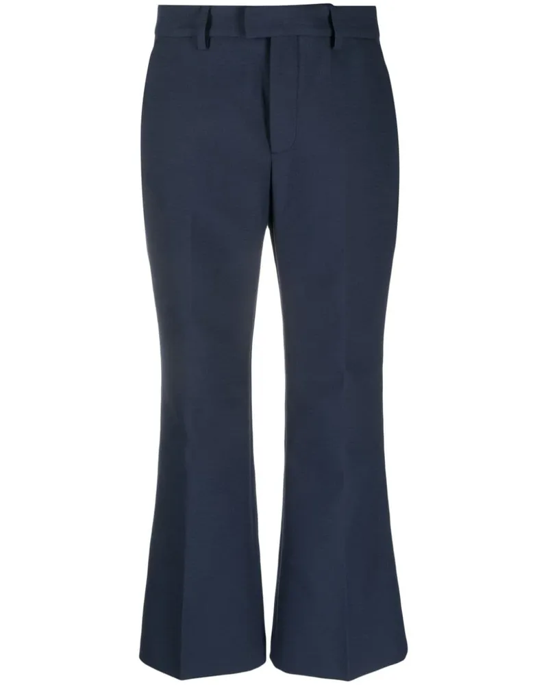 Closed Cropped-Hose mit weitem Bein - Blau Blau