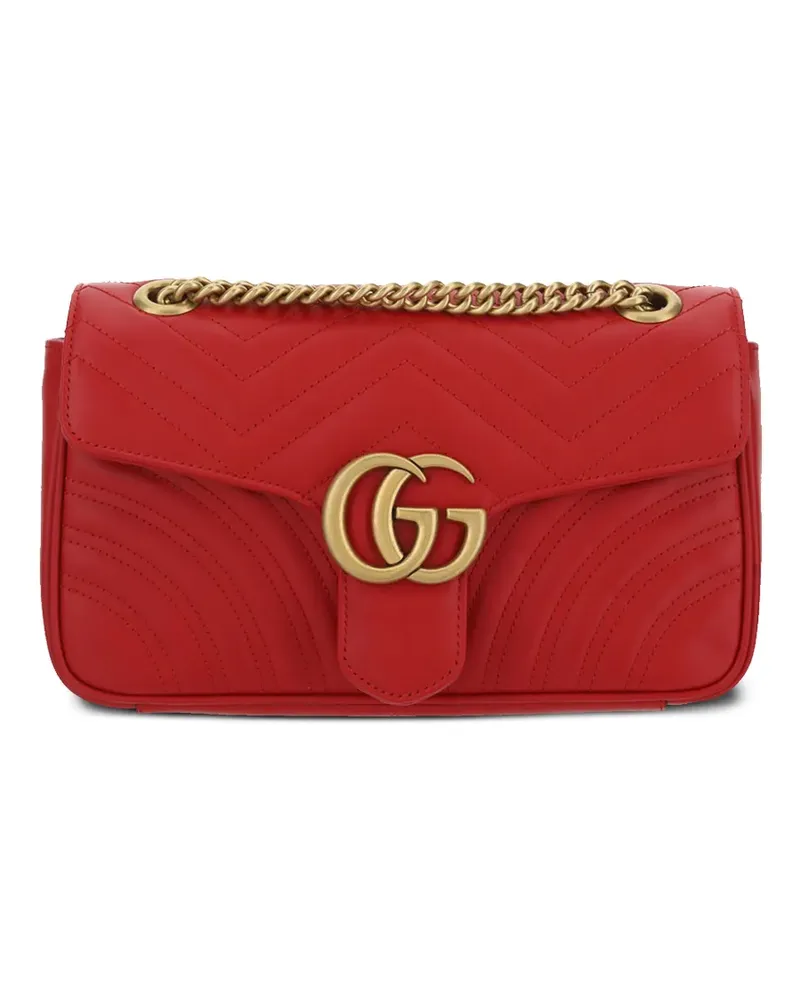 Gucci Kleine GG Marmont Schultertasche - Rot Rot