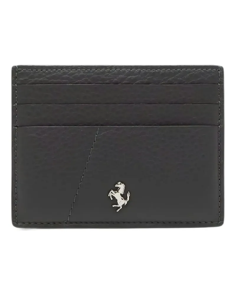 Ferrari Prancing Horse grained leather cardholder - Schwarz Schwarz