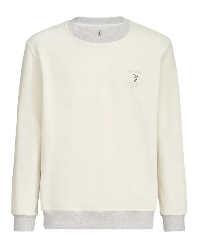 Brunello Cucinelli Sweatshirt aus Baumwolle mit Stickerei - Nude Nude