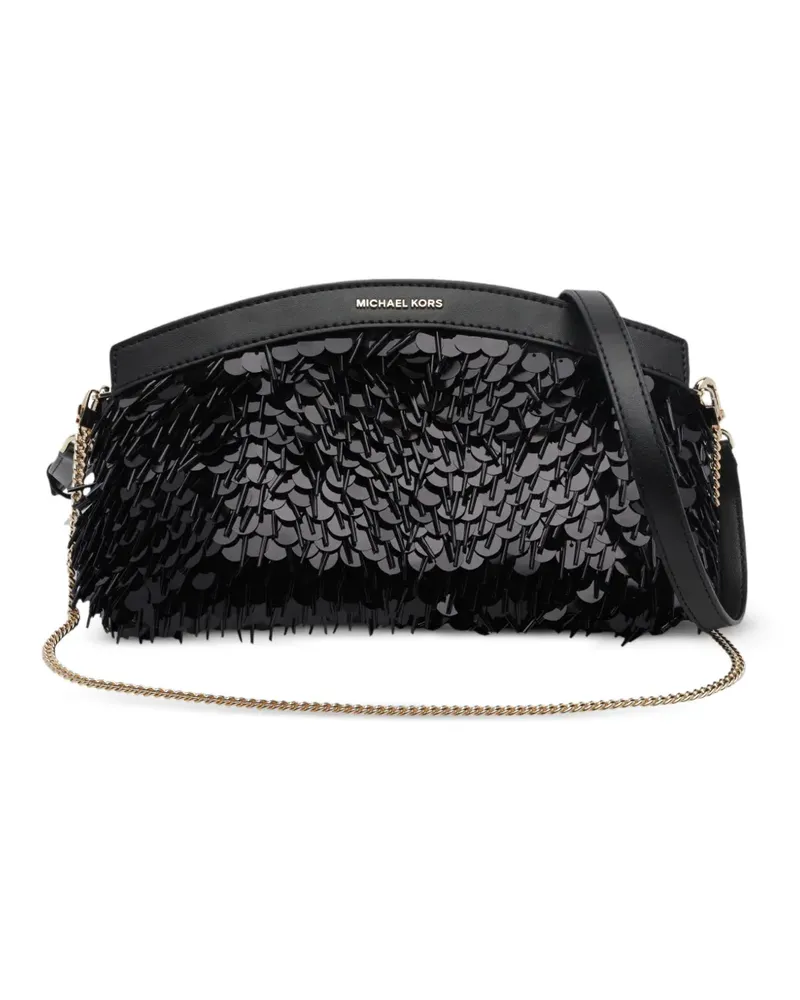 Michael Kors Kleine Athena Clutch mit Pailletten - Schwarz Schwarz