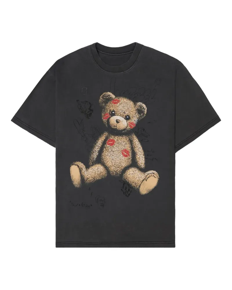 DOMREBEL Big Kiss T-Shirt - Schwarz Schwarz