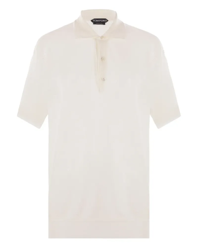 Tom Ford Poloshirt aus Mesh - Weiß Weiß