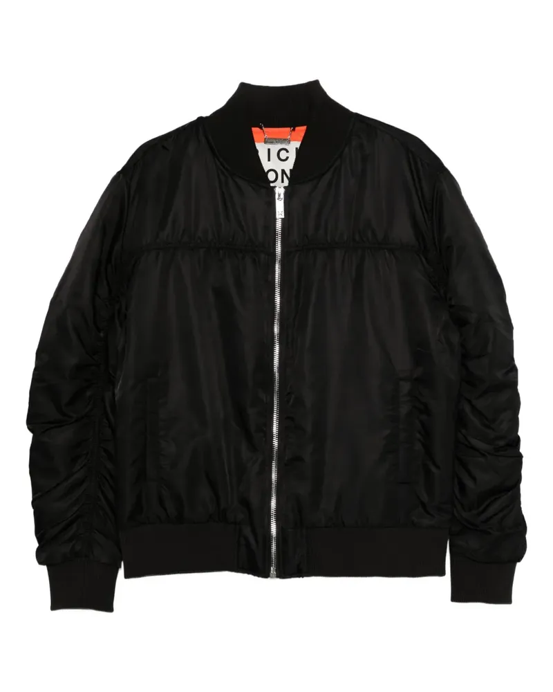 John Richmond Bomberjacke mit Reißverschluss - Schwarz Schwarz