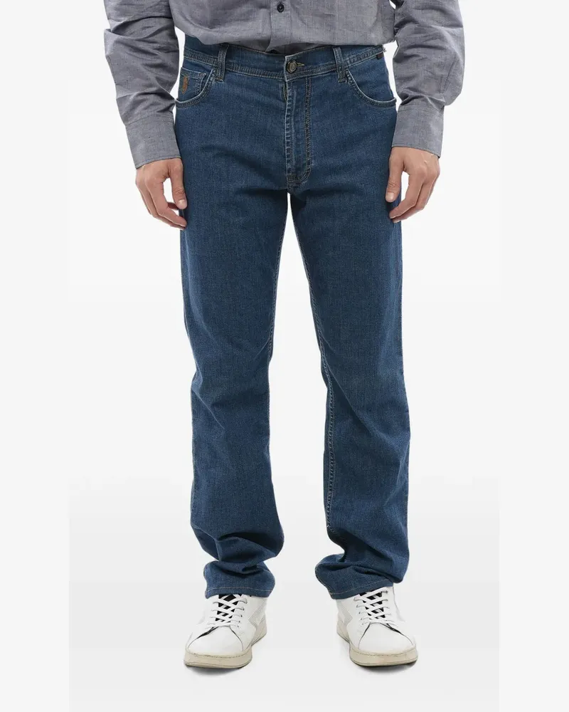 Corneliani contrasting-stitch regular-fit jeans - Blau Blau
