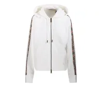check zip hoodie - Weiß