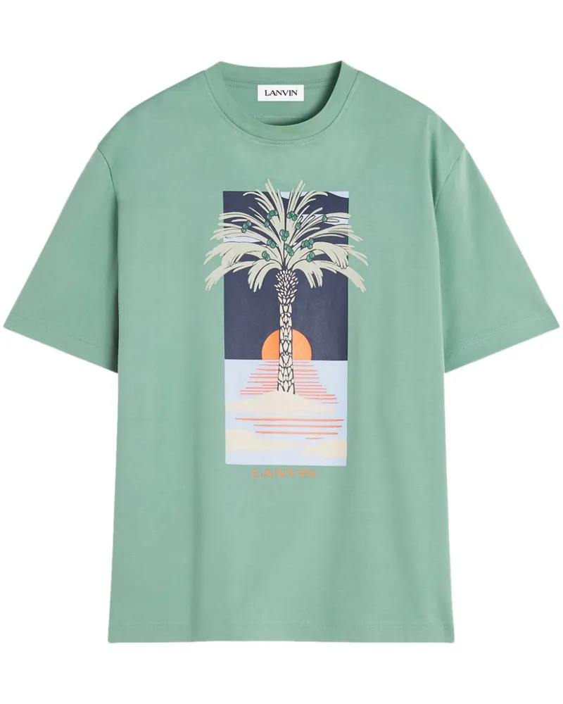Lanvin T-Shirt mit grafischem Print - Grün Grün