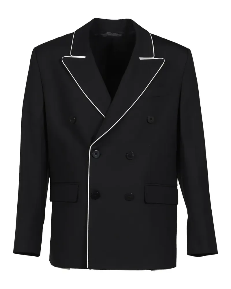 Ernest W. Baker trim double-breasted blazer - Schwarz Schwarz