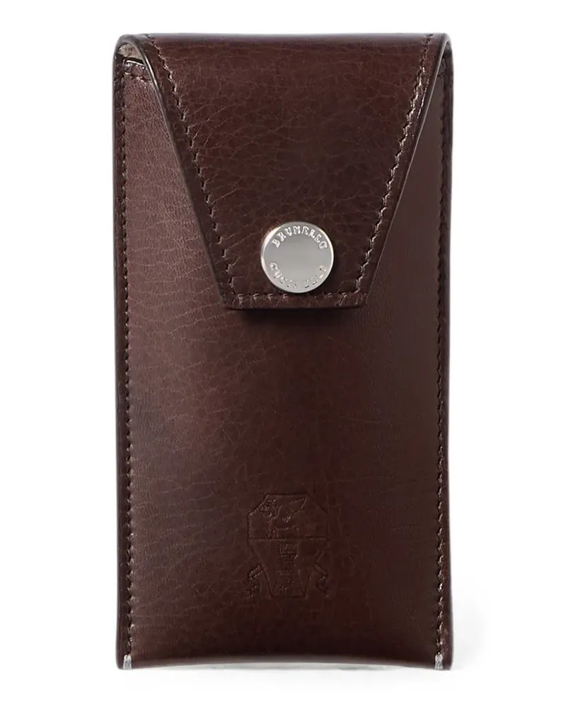 Brunello Cucinelli Uhrenetui aus gekörntem Leder - Braun Braun
