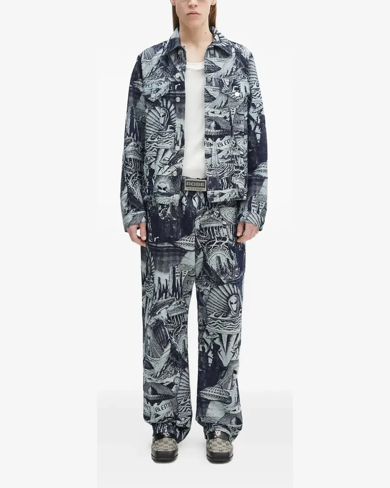 Aries graphic-print jeans - Blau Blau