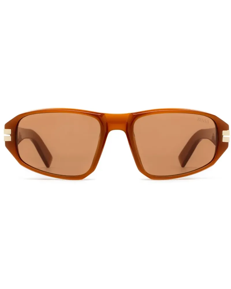 Ermenegildo Zegna Sonnenbrille mit ovalem Gestell - Braun Braun