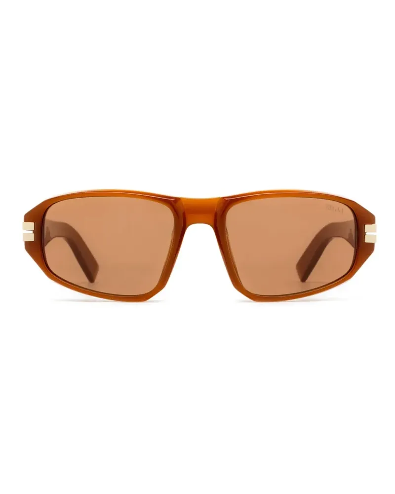 Ermenegildo Zegna Sonnenbrille mit ovalem Gestell - Braun Braun