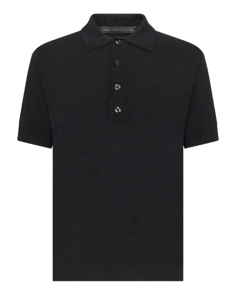 Low Brand ribbed-trim knitted polo shirt - Schwarz Schwarz