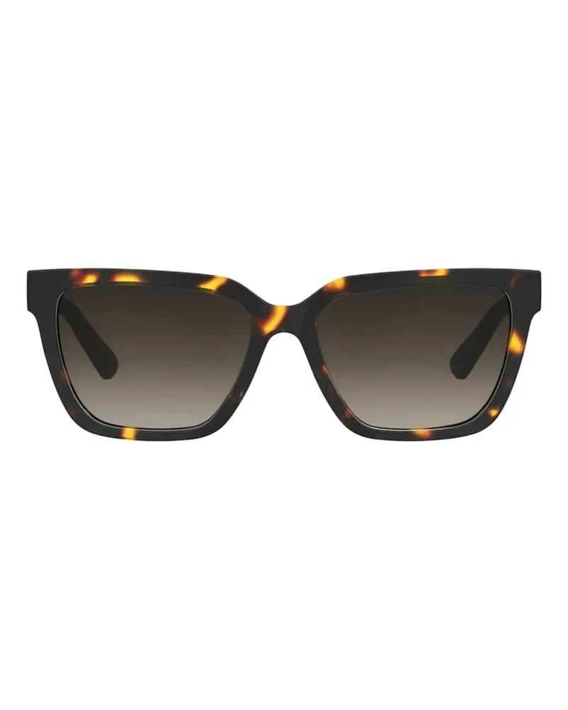 Moschino tortoiseshell-effect square-frame sunglasses - Braun Braun