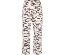 Gerade Hose mit Print - Nude