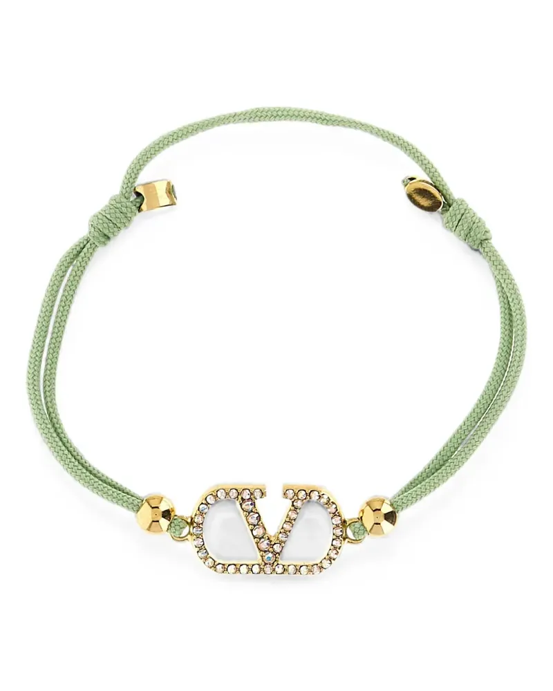 Valentino Garavani VLogo Signature crystal-embellished bracelet - Gold Gold