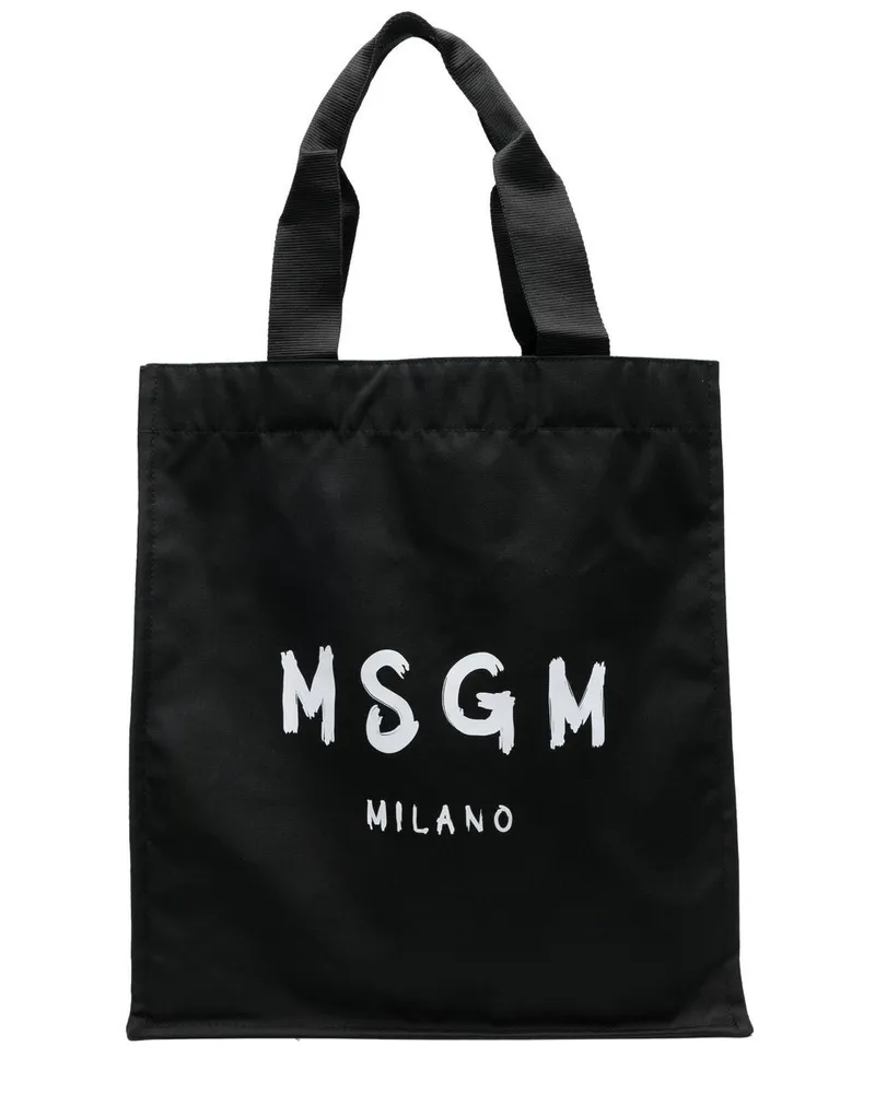 MSGM Shopper mit Logo-Print Schwarz