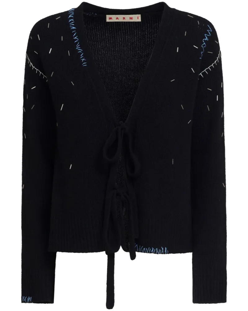Marni Cardigan mit Schleifenverschluss - Schwarz Schwarz