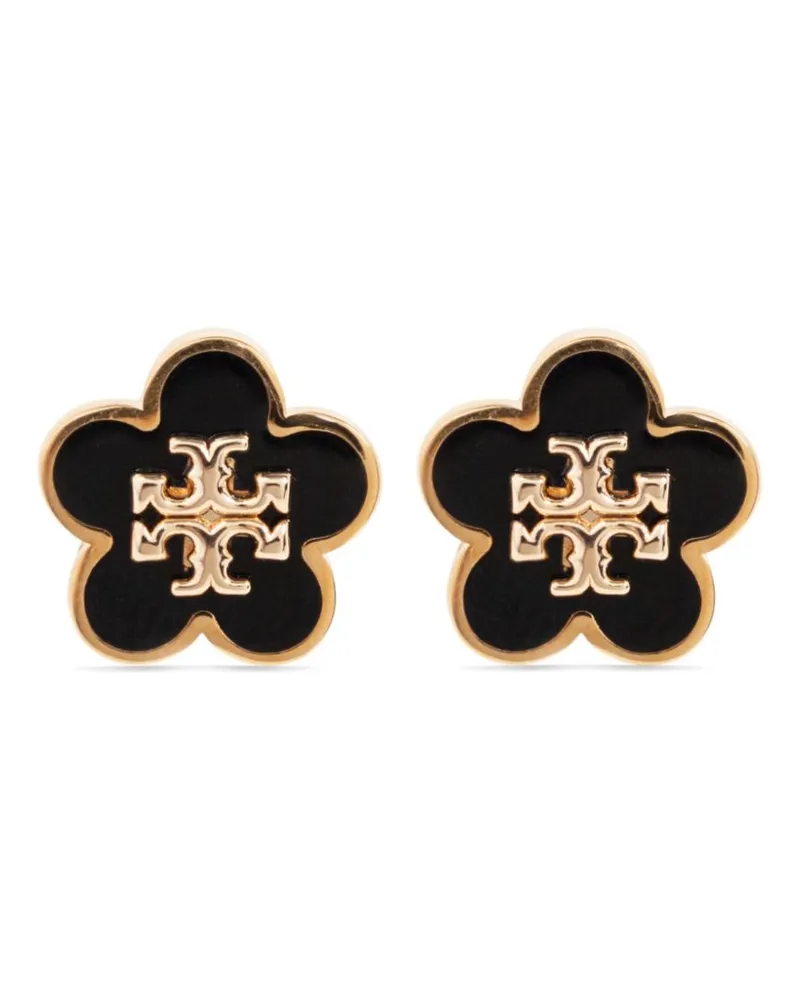 Tory Burch Gravierte Ohrringe mit Logo - Schwarz Schwarz