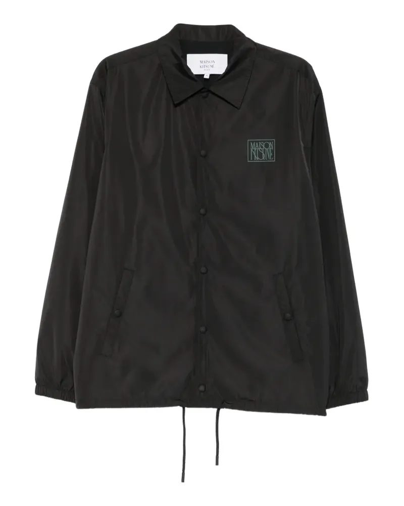 Kitsuné Geknöpfte Jacke mit Logo-Print - Schwarz Schwarz