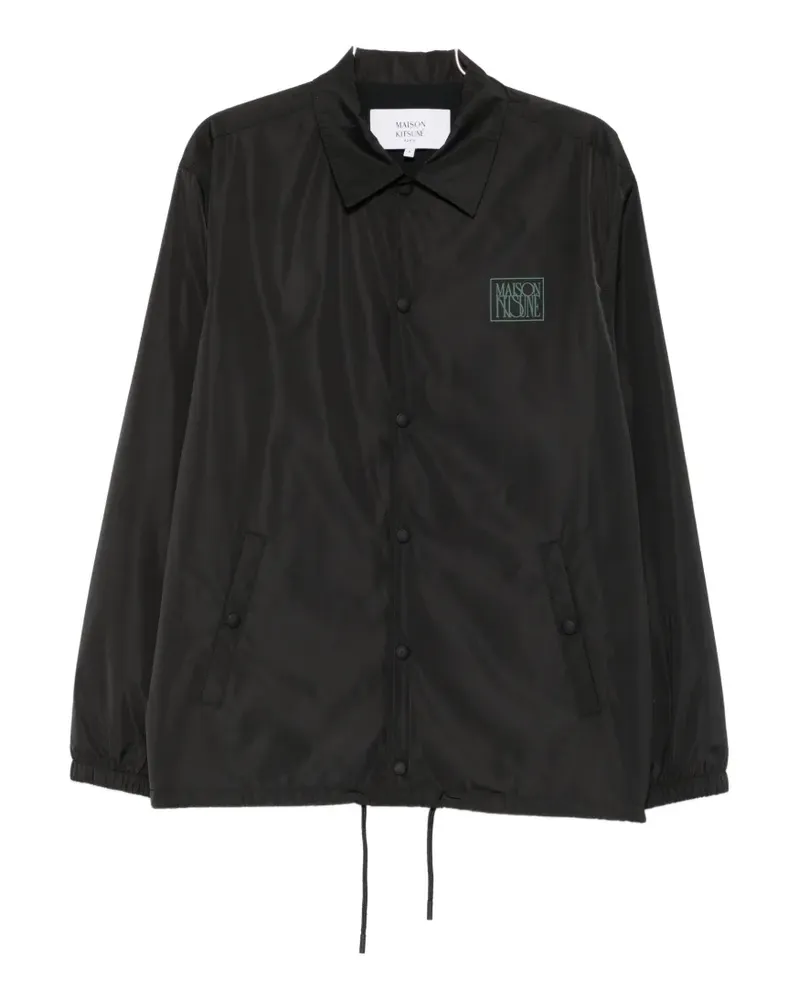 Kitsuné logo-print buttoned jacket - Schwarz Schwarz