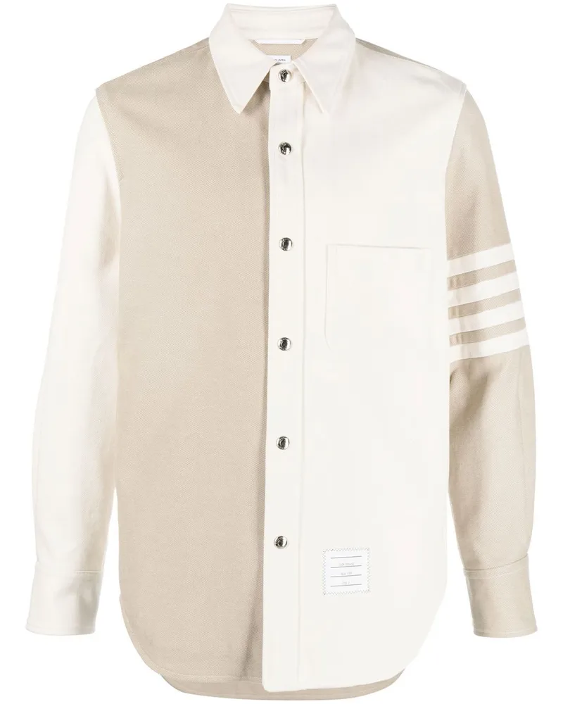 Thom Browne Jeanshemd im Patchwork-Look - Nude Nude