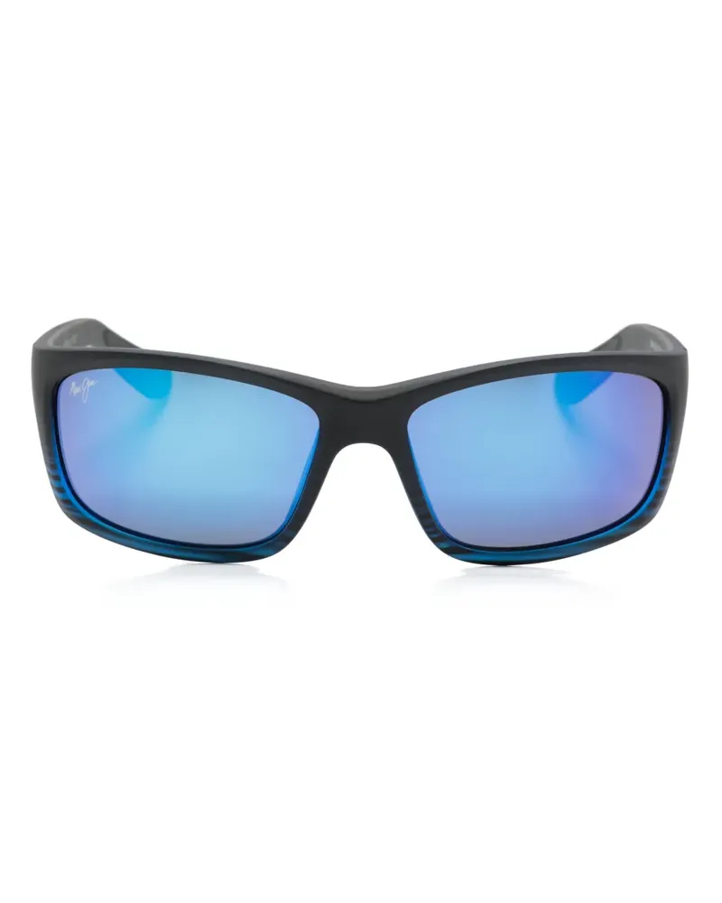 Maui Jim Eckige Kanaio Coast Sonnenbrille - Schwarz Schwarz