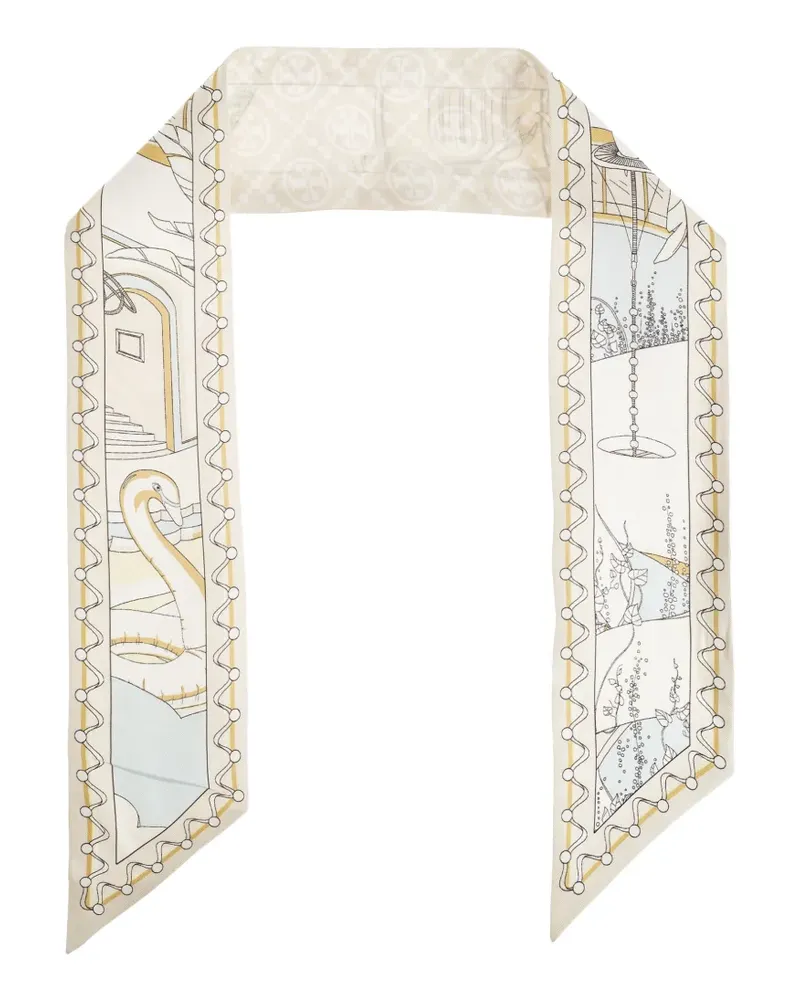 Tory Burch Schal aus Seide mit grafischem Print - Nude Nude