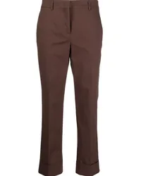 Incotex Cropped-Hose mit Bügelfalten Braun