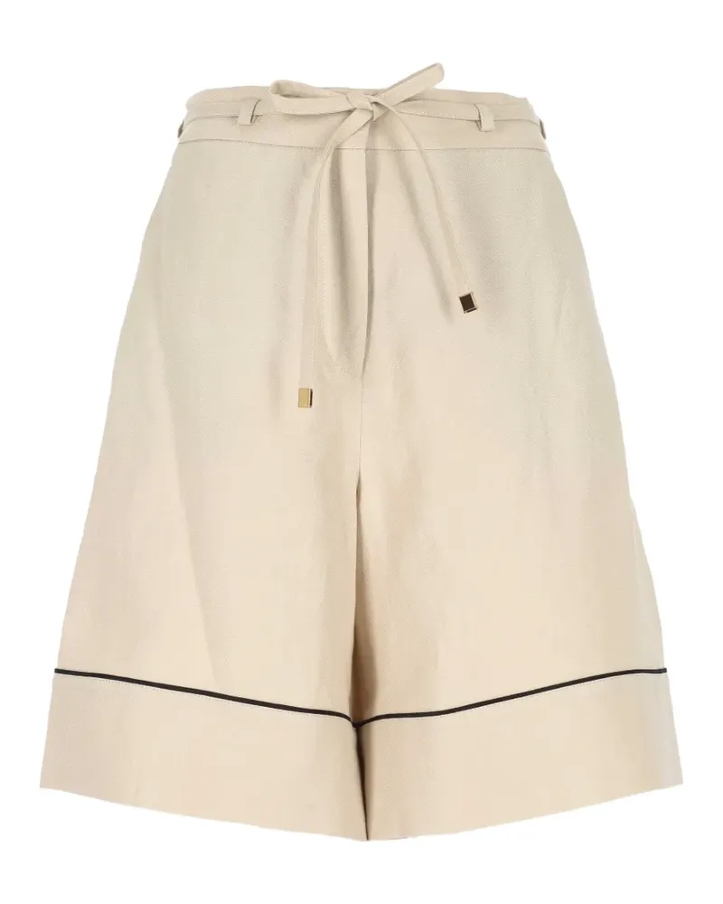 AGNONA piped tie-waist shorts - Nude Nude