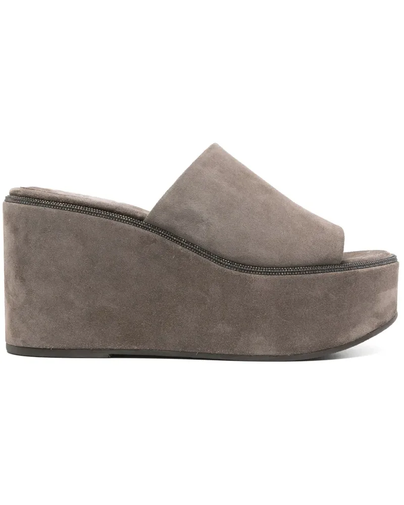 Brunello Cucinelli Wildleder-Mules 95mm - Braun Braun