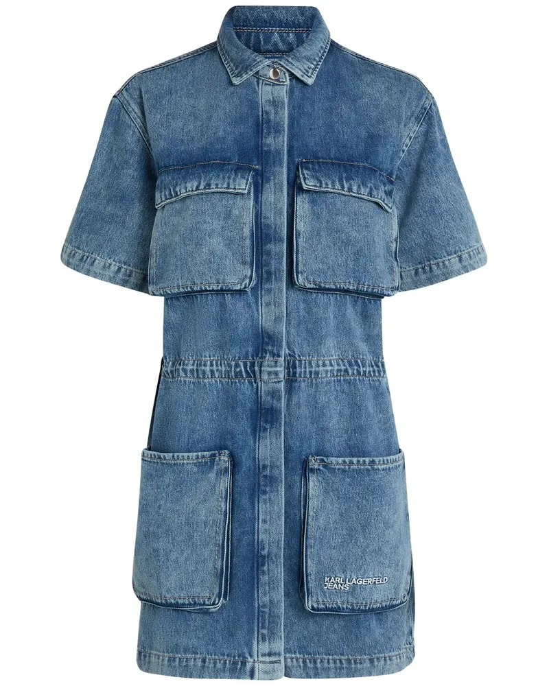 Karl Lagerfeld Jeans-Hemdkleid - Blau Blau