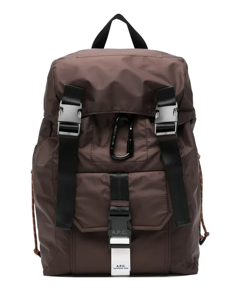 A.P.C. Rucksack mit Schnallenriemen - Braun Braun